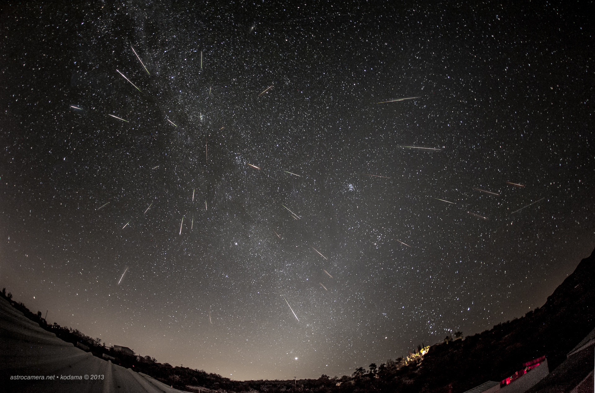 Wide field Perseid 2013 composite
